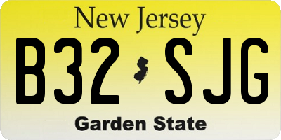 NJ license plate B32SJG
