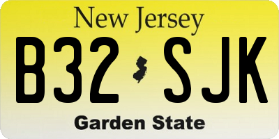 NJ license plate B32SJK