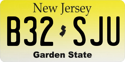 NJ license plate B32SJU