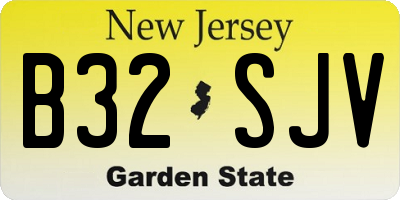 NJ license plate B32SJV