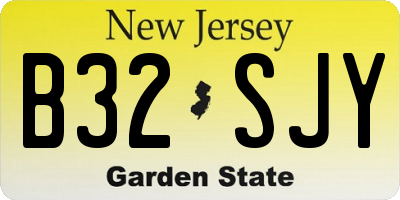 NJ license plate B32SJY