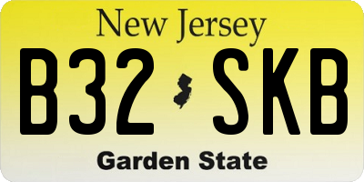 NJ license plate B32SKB