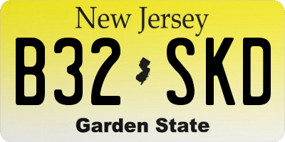 NJ license plate B32SKD
