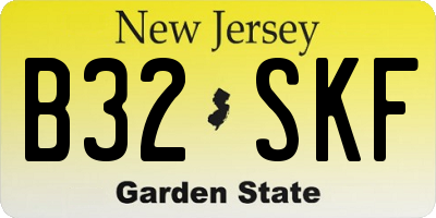 NJ license plate B32SKF