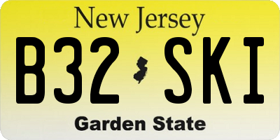 NJ license plate B32SKI