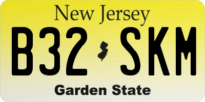 NJ license plate B32SKM