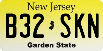NJ license plate B32SKN