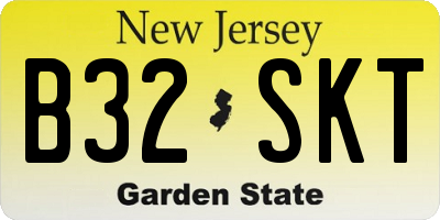 NJ license plate B32SKT