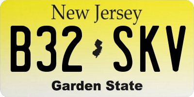 NJ license plate B32SKV