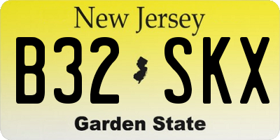 NJ license plate B32SKX