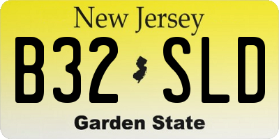 NJ license plate B32SLD