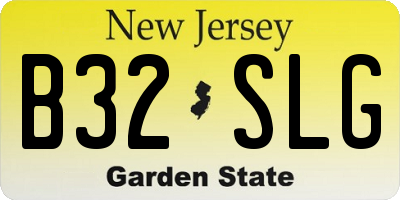 NJ license plate B32SLG