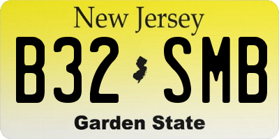 NJ license plate B32SMB