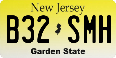 NJ license plate B32SMH