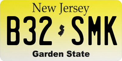 NJ license plate B32SMK