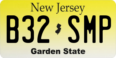 NJ license plate B32SMP