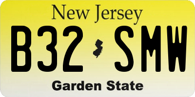 NJ license plate B32SMW