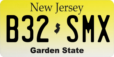 NJ license plate B32SMX