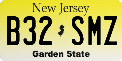 NJ license plate B32SMZ