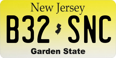 NJ license plate B32SNC