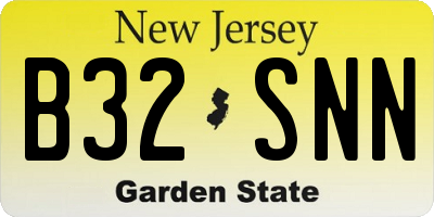 NJ license plate B32SNN