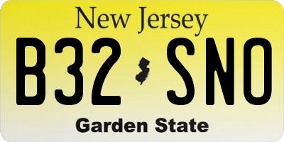 NJ license plate B32SNO