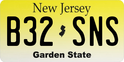 NJ license plate B32SNS