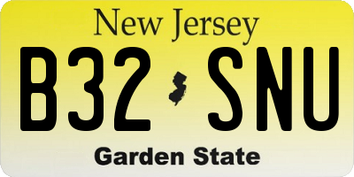 NJ license plate B32SNU