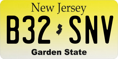 NJ license plate B32SNV