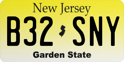 NJ license plate B32SNY