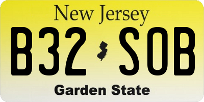 NJ license plate B32SOB