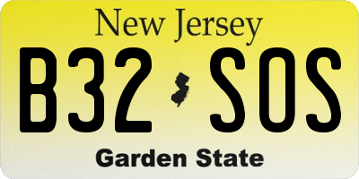 NJ license plate B32SOS