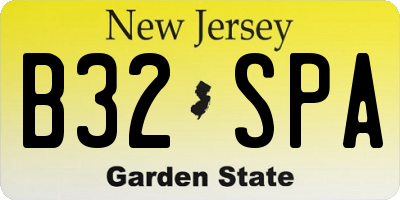 NJ license plate B32SPA