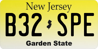 NJ license plate B32SPE