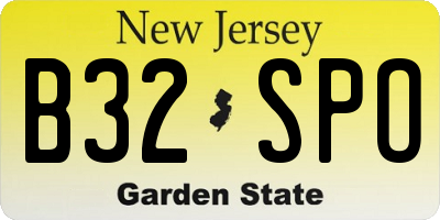 NJ license plate B32SPO