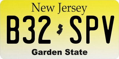 NJ license plate B32SPV