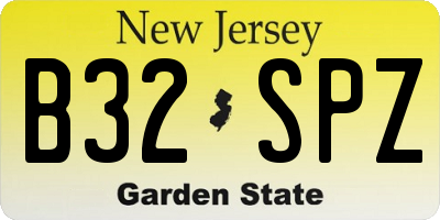 NJ license plate B32SPZ