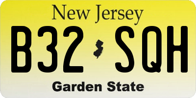 NJ license plate B32SQH