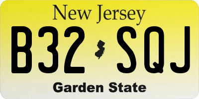 NJ license plate B32SQJ