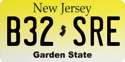 NJ license plate B32SRE