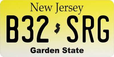 NJ license plate B32SRG