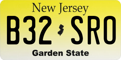 NJ license plate B32SRO