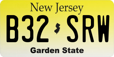 NJ license plate B32SRW