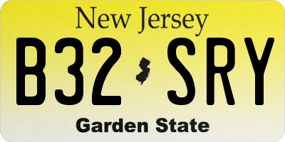 NJ license plate B32SRY