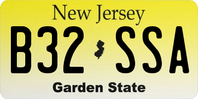 NJ license plate B32SSA