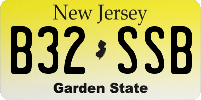NJ license plate B32SSB