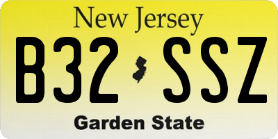 NJ license plate B32SSZ