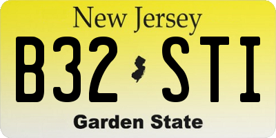 NJ license plate B32STI