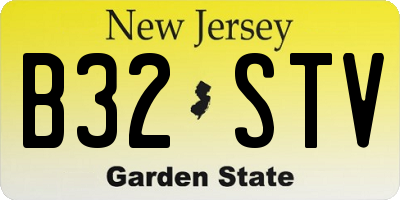 NJ license plate B32STV