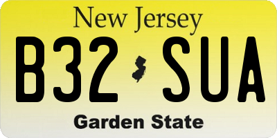 NJ license plate B32SUA